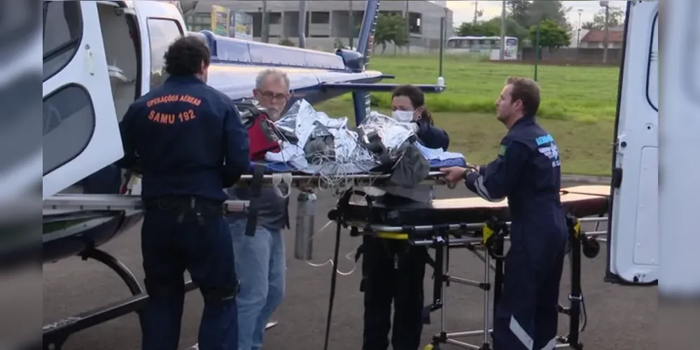 A criança foi atendida pelo transporte aéreo do Samu