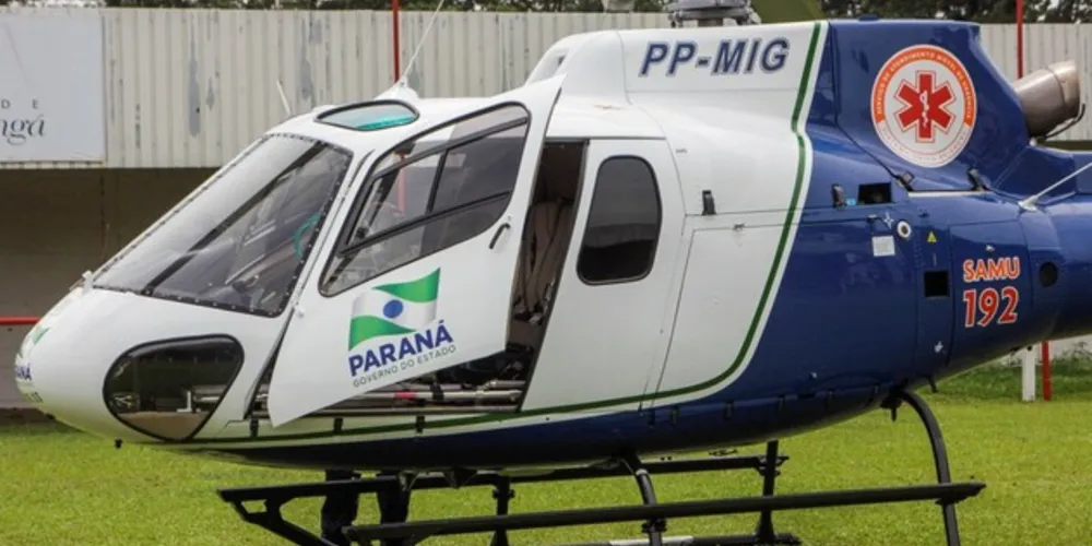 Vítima foi atendida pelo Samu e encaminhada pelo resgate aéreo para Ponta Grossa
