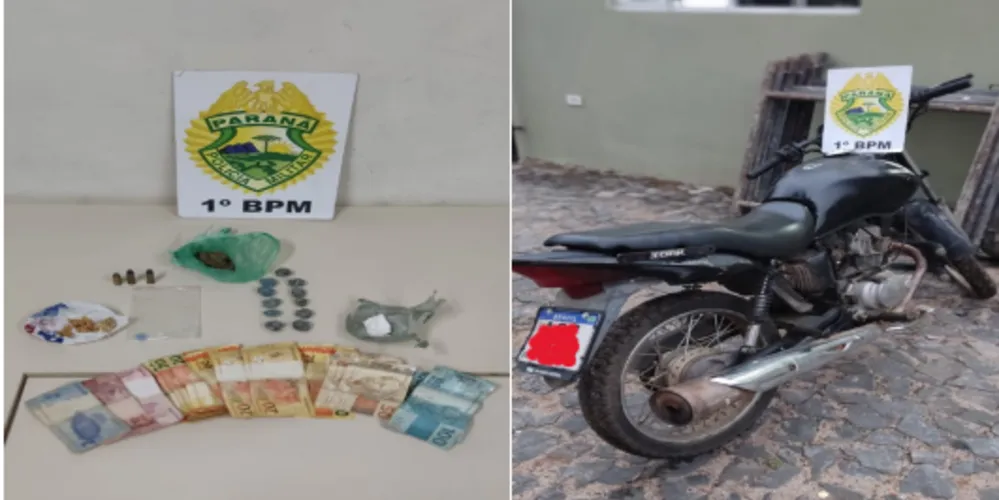 Moto e drogas apreendidas foram levadas à 13ª SDP