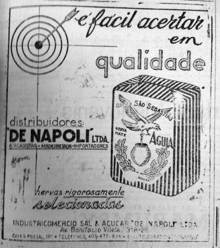 O JM de 19 de maio de 1960 trouxe a publicidade da erva-mate Águia, produto beneficiado em Ponta Grossa