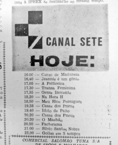 Na década de 1970, o Jornal da Manhã publicava diariamente a grade de programação da TV Esplanada. JM, 10 de abril de 1975