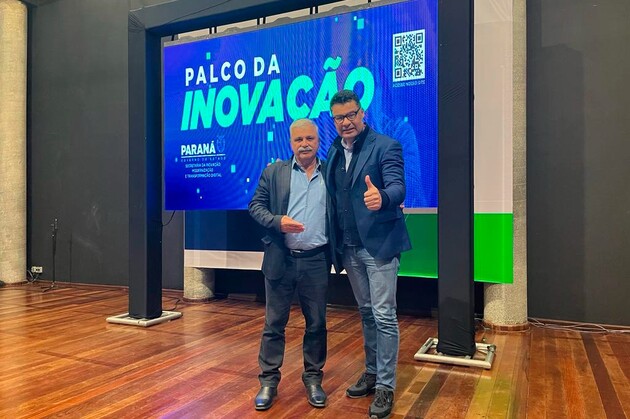 Prefeito Jorge Derbli com Marcelo Rangel, no Inova Cidades