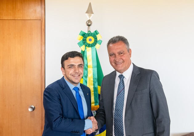 Deputado federal foi recebido pelo ministro-chefe da Casa Civil, Rui Costa, no Palácio do Planalto