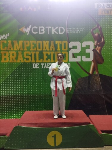 Soraia de Carla Stoterau da Silva, 55 anos, ficou com o ouro, se tornando campeã Brasileira de Taekwondo Master 5