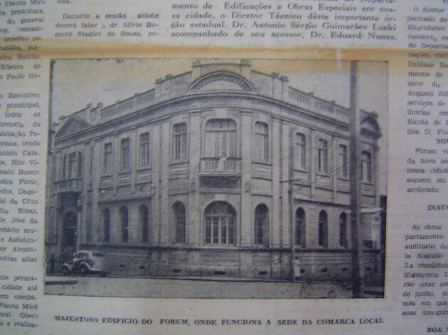 Em 20 de abril de 1968 o prédio Fórum de Ponta Grossa, que desde 1983 se tornou a sede oficial do Museu Campos Gerais/UEPG, foi destaque no Jornal da Manhã