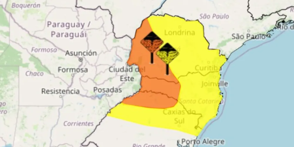 Maior parte da região Sul está sob alerta