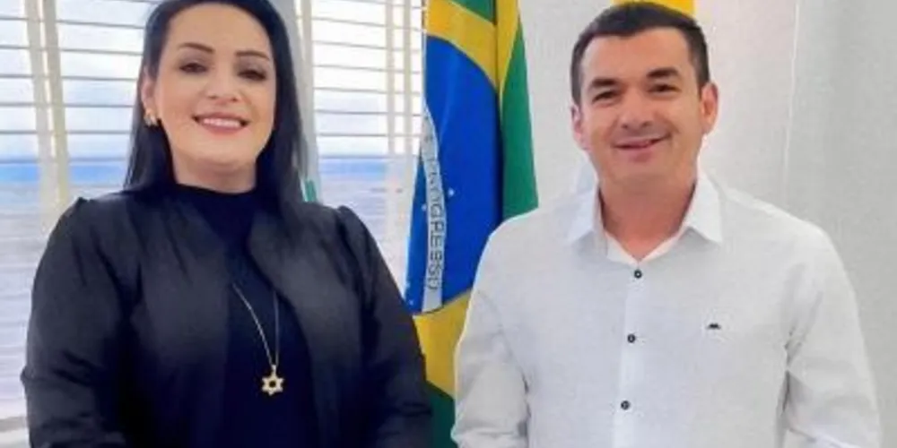 Elisangela Pedroso esteve reunida com o presidente da AMP, Edimar Santos