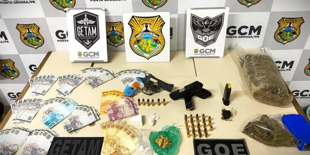 Drogas, armas e quantia em dinheiro foram apreendidas pela GCM