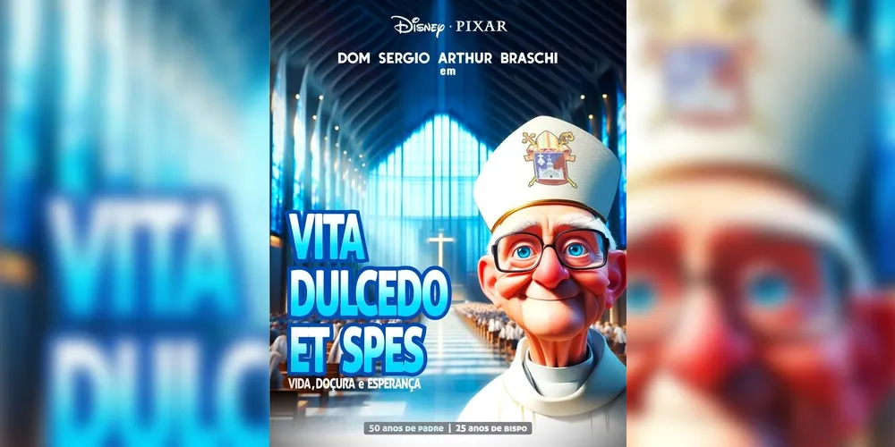 Bispo Dom Sergio 'virou' um personagem de desenho