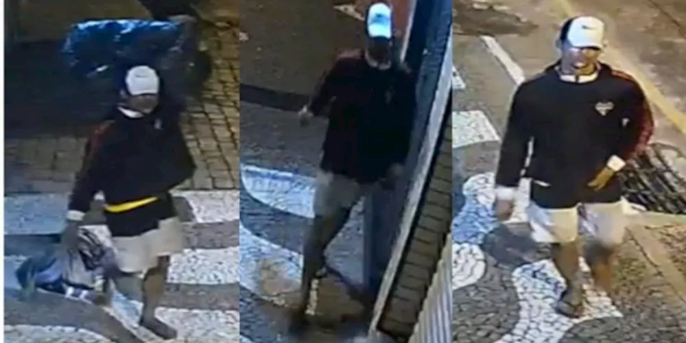 Câmera de segurança flagrou a ação do suspeito