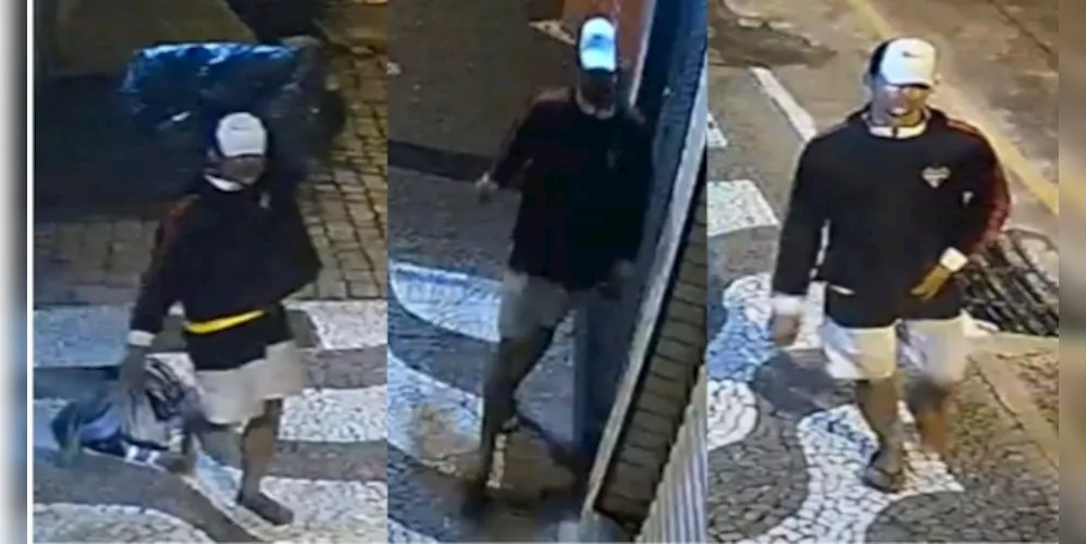 Câmera de segurança flagrou a ação do suspeito