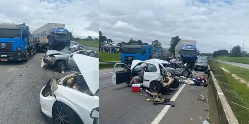 Imagens impressionam pela violência da colisão