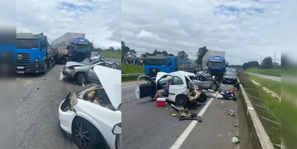 Imagens impressionam pela violência da colisão