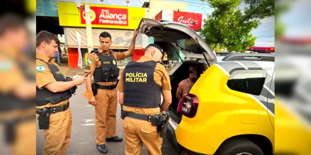 Suspeito foi preso pela equipe da Polícia Militar