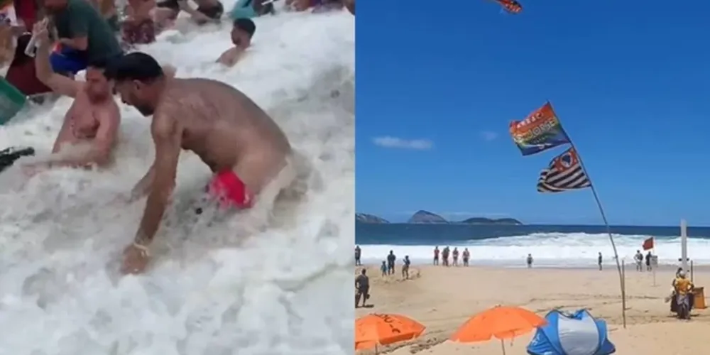 Comlurb realiza trabalho de limpeza da orla do Rio após ressaca