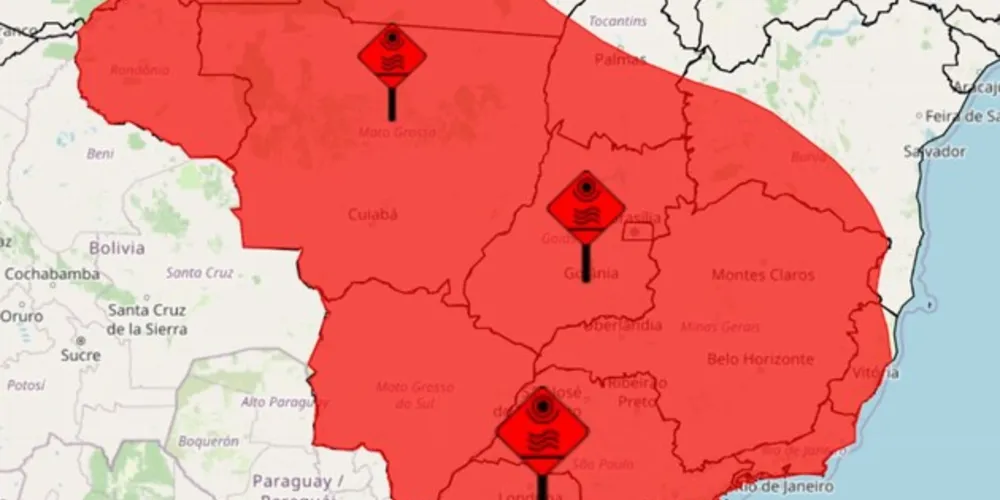 Alerta vermelho para onda de calor intensa para grande parte do Brasil nos próximos dias