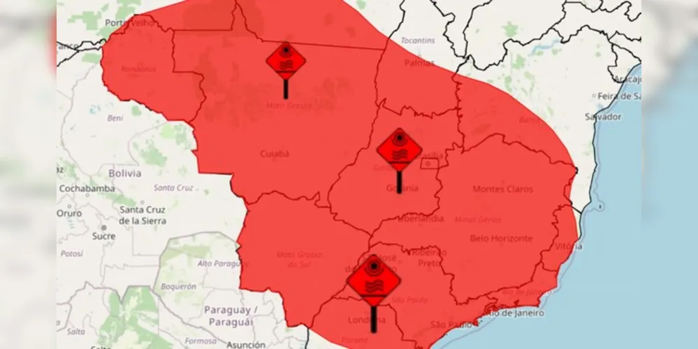 Alerta vermelho para onda de calor intensa para grande parte do Brasil nos próximos dias