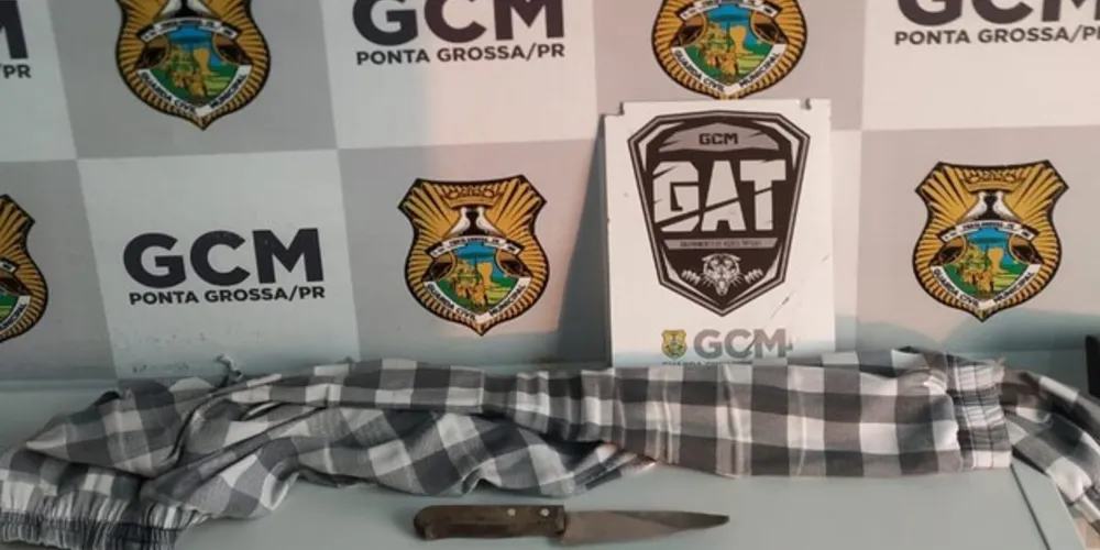 Faca utilizada nas agressões e ameaças foi apreendida pelos agentes