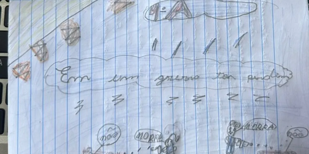 Desenho e frase da aluna Thamilly Monyk chamou a atenção para o olhar sobre conflitos do gênero