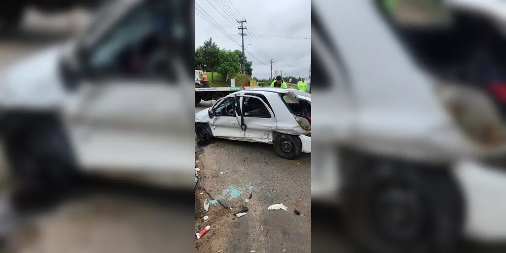 Condutor foi socorrido por equipes dos Bombeiros