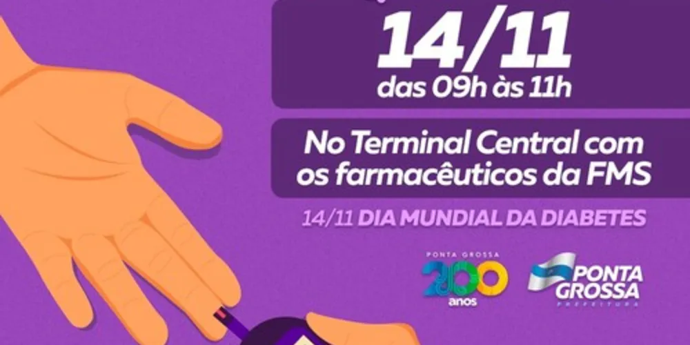 Prefeitura promove, nesta terça-feira (14), uma ação educativa sobre a Diabetes