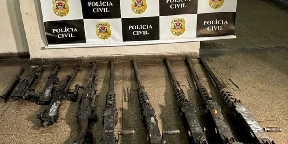Do total dos 21 armamentos de guerra furtados, 17 foram recuperados