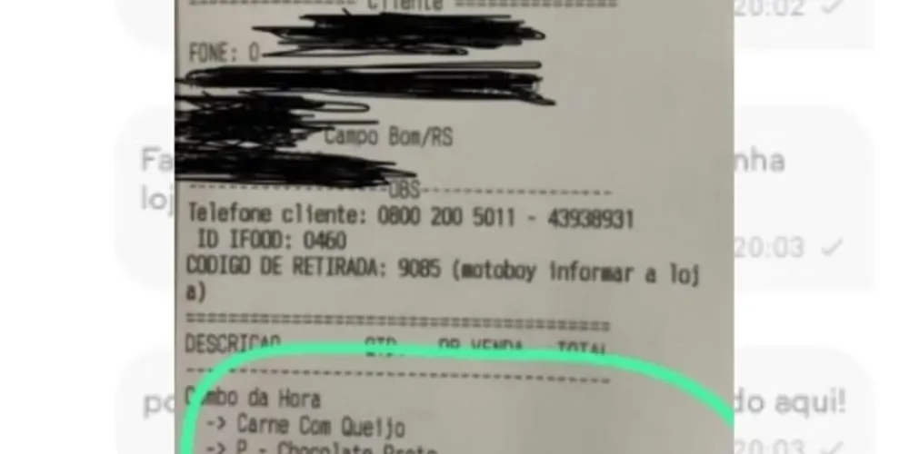Injúria foi registrada em pedido da plataforma Ifood
