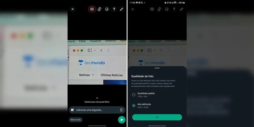 Fotos em alta resolução agora podem ser compartilhadas diretamente do WhatsApp