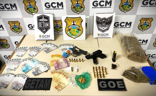 Drogas, armas e quantia em dinheiro foram apreendidas pela GCM