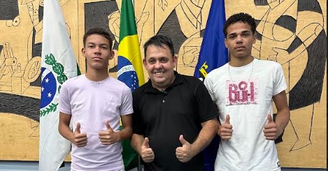 Os atletas Ryan Crystofer dos Santos e Luiz Felipe Machado embarcaram para São Paulo na última quarta-feira