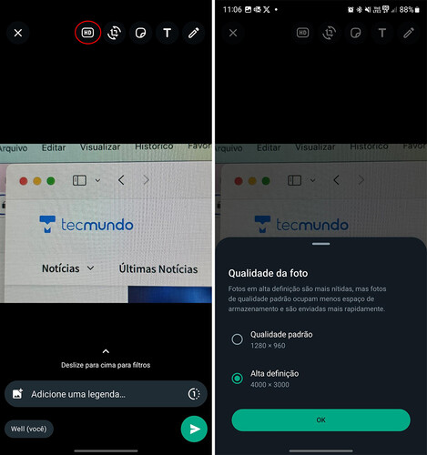 Fotos em alta resolução agora podem ser compartilhadas diretamente do WhatsApp