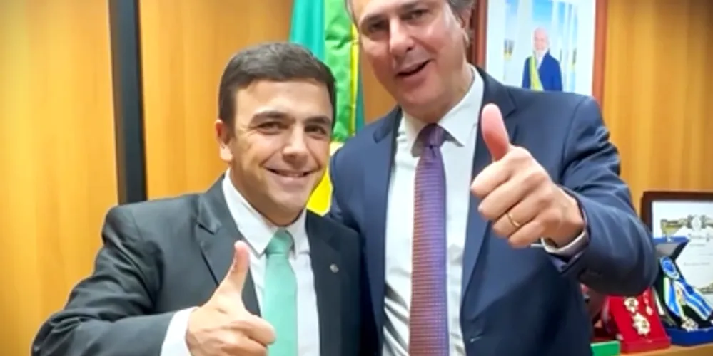 Deputado Aliel Machado e o ministro da Educação, Camilo Santana