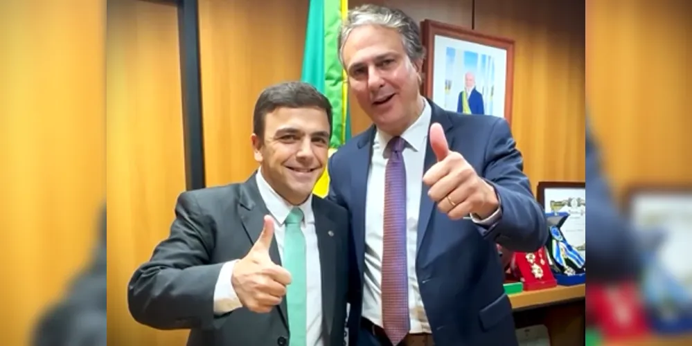 Deputado Aliel Machado e o ministro da Educação, Camilo Santana