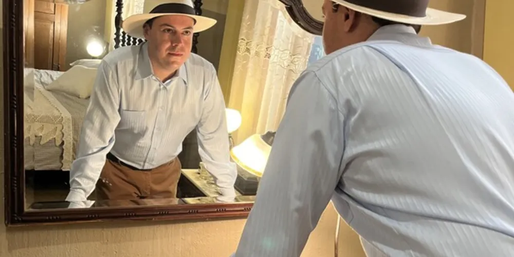 Alisson durante as gravações da nova novela da TV Globo