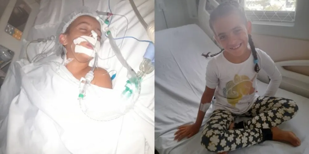 Criança tem melhora clinica e já respira sem aparelhos.