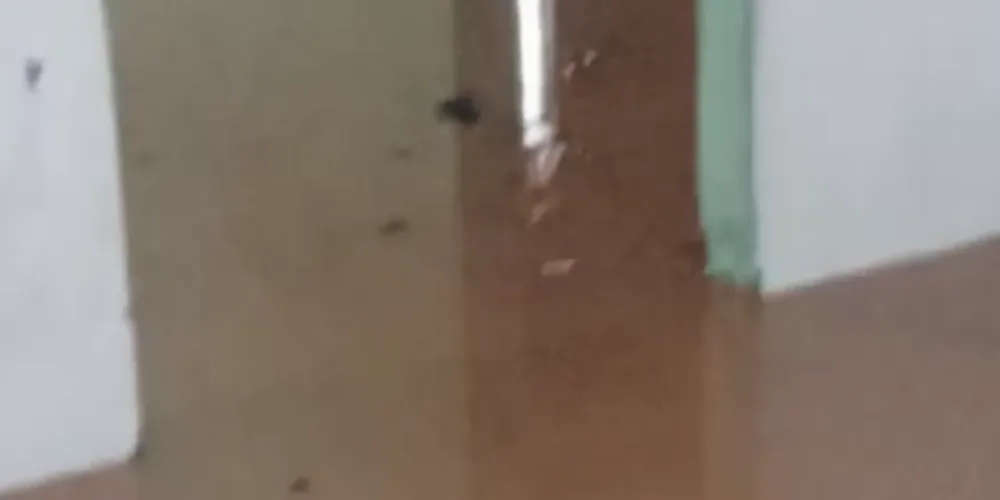 Chuva forte que atingiu a cidade nessa quarta-feira (14), alagou as residências.