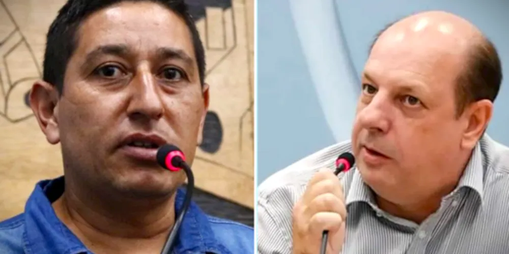 Sargento Guiarone (à esquerda) já protocolou, em outro momento, pedido de cassação de Celso Cieslak (à direita)