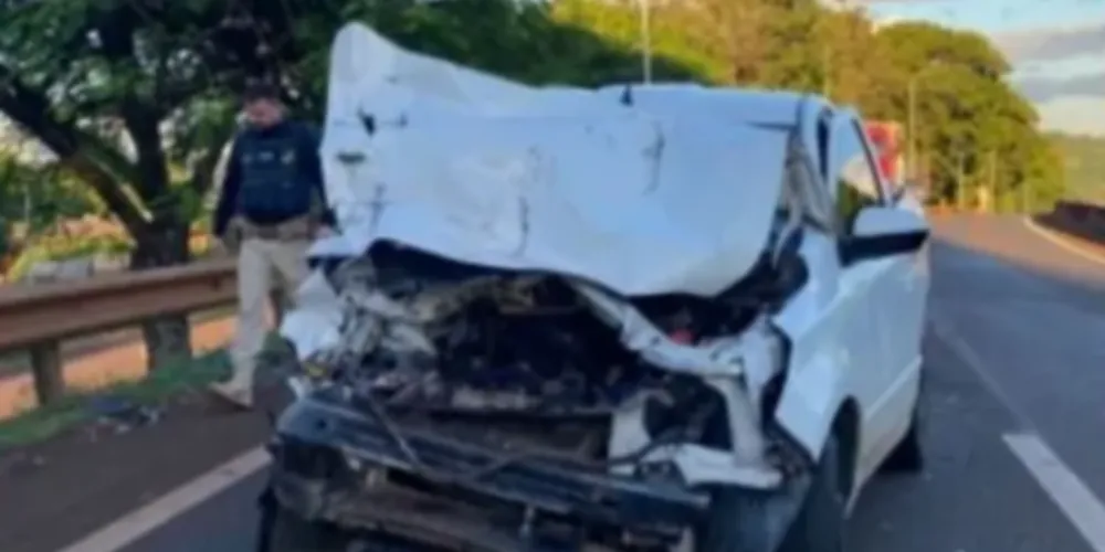 Montana ficou destruída após o acidente de trânsito