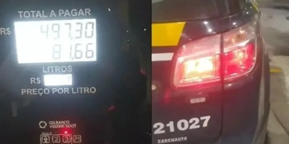 Flagrante foi após a equipe da PRF abastecer a viatura