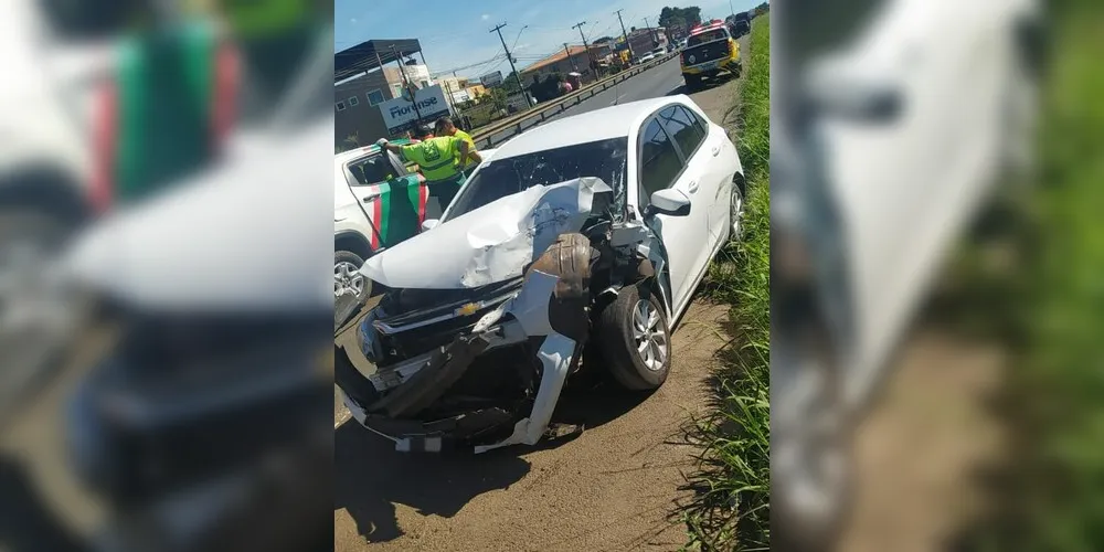 Ônix colidiu na traseira de uma Fiat Toro