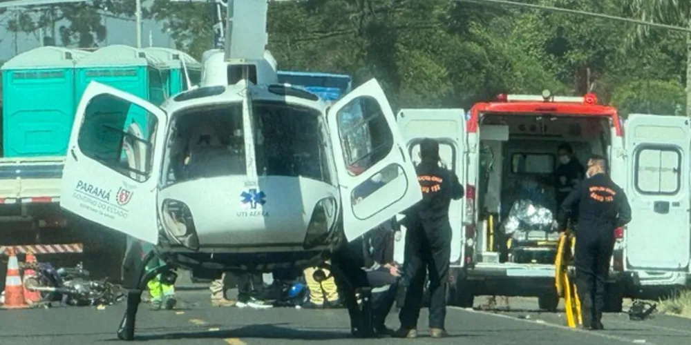 Um dos feridos será encaminhado de helicóptero ao Hospital Unimed, em Ponta Grossa