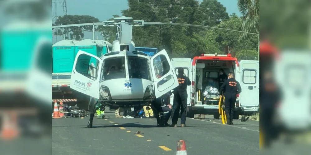 Um dos feridos será encaminhado de helicóptero ao Hospital Unimed, em Ponta Grossa