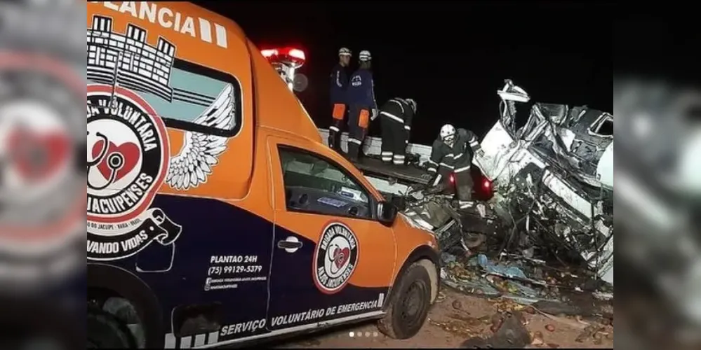 O caminhão transportava mangas e a colisão foi frontal