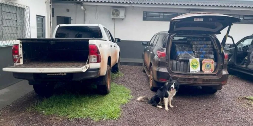 As duas camionetes estavam carregadas com grande fardos de maconha