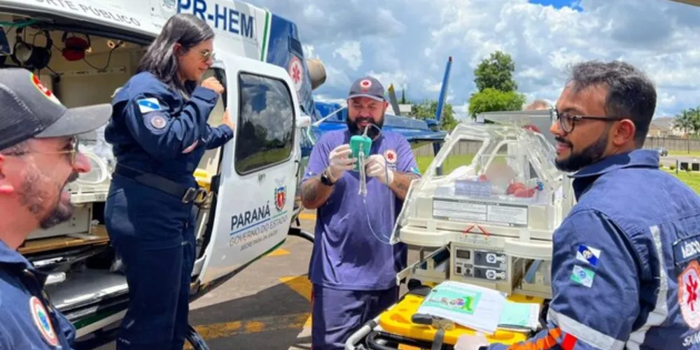Bebê prematuro foi transferido de Arapoti para Ponta Grossa