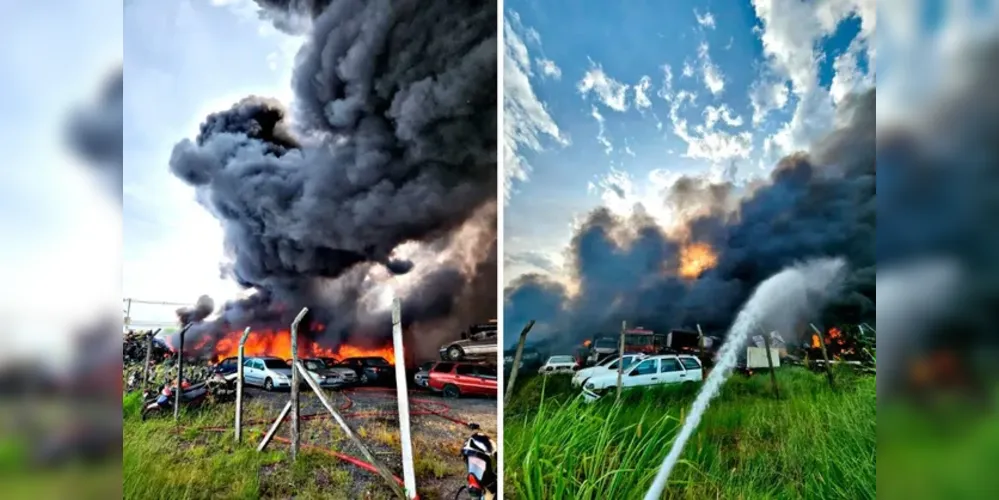 Fumaça preta pôde ser vista de diversos pontos.