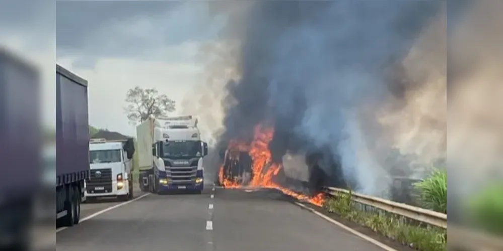 Imagem ilustrativa da imagem Caminhoneiro morre em grave acidente na BR-376