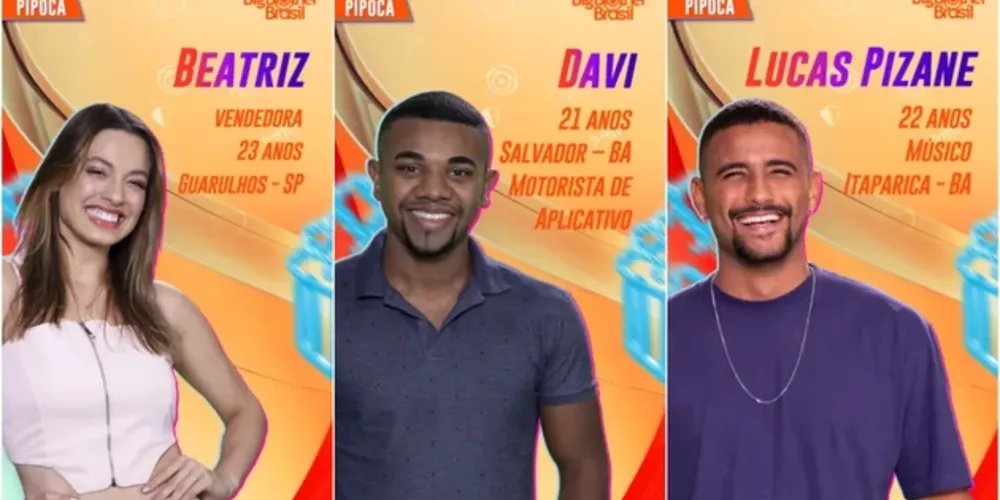 Beatriz, Davi e Pizane formam terceiro Paredão no 'BBB 24'