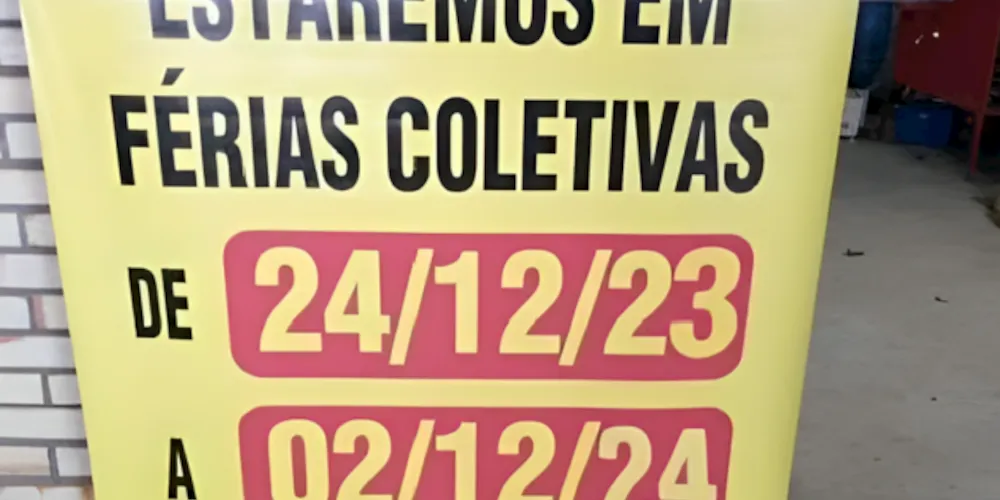Imagem ilustrativa da imagem Empresa viraliza com placa de férias: “onde manda currículo?”