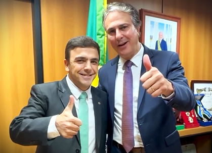 Deputado Aliel Machado e o ministro da Educação, Camilo Santana